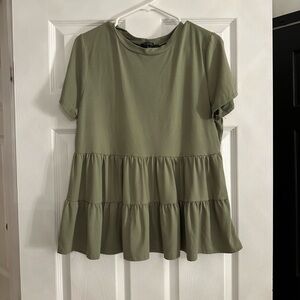 Vibe Green Tiered Short Sleeve T-Shirt
